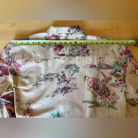 VTG Ralph Lauren Cowboy 🏇Western Rodeo Horse Print Button Down Flannel Shirt 14 - Picture 8 of 10